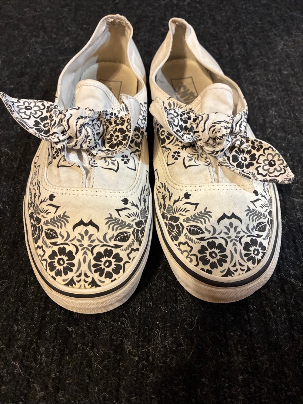 Vans Women's White& Black Canvas Slip-On Sneakers. Skate sneakers or not!